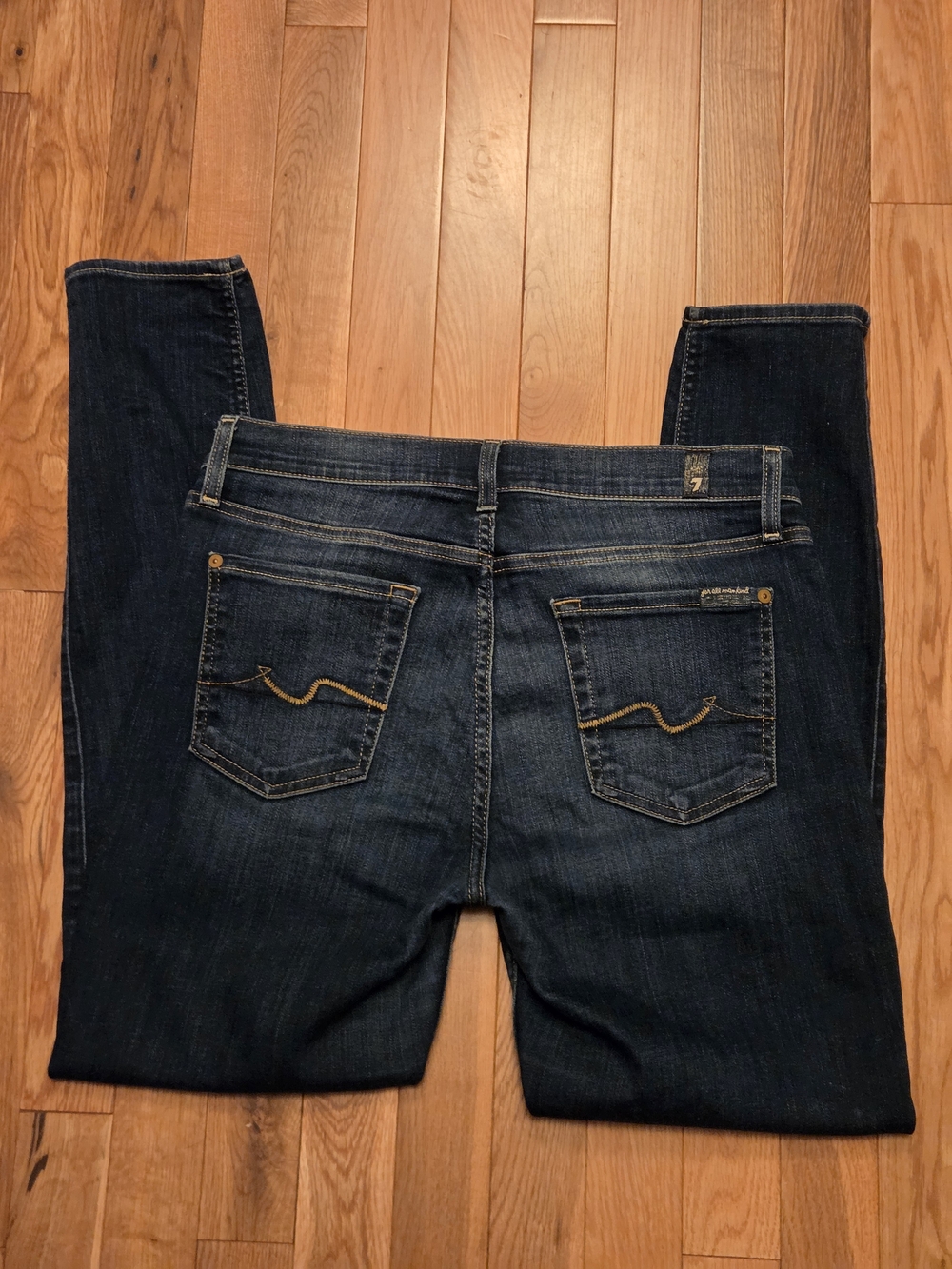 7 For All Mankind Size 29 Women's Ankle Dark Denim Straight Leg Jeans